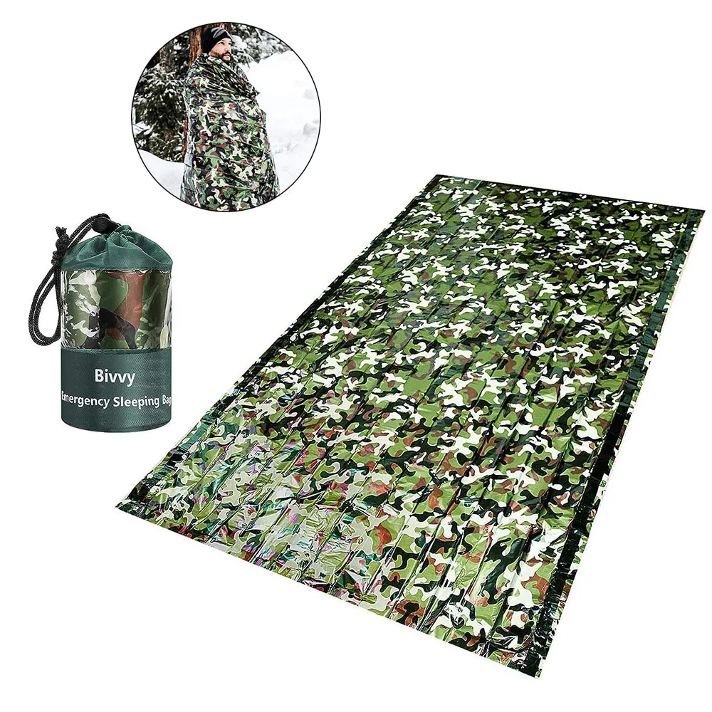 PE Emergency Sleeping Bag Camo - đánh giá và giá Outdoor Adventure Kit