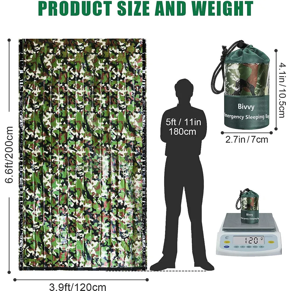 PE Emergency Sleeping Bag Camo - đánh giá và giá Outdoor Adventure Kit