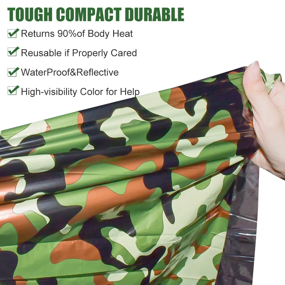 PE Emergency Sleeping Bag Camo - đánh giá và giá Outdoor Adventure Kit