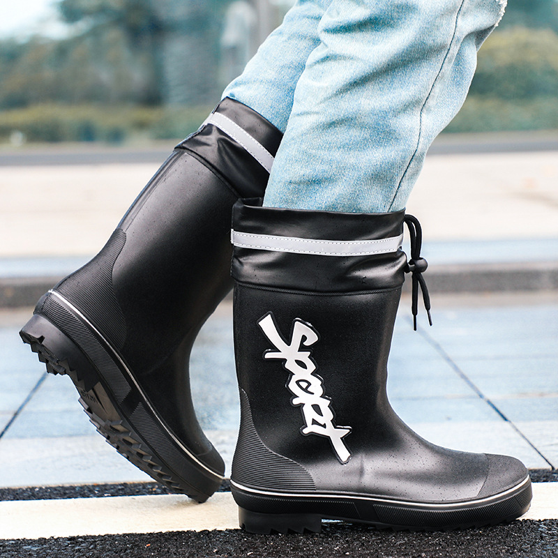 Mid-calf Rain Boots Men Slip-O - đánh giá và giá Outdoor Adventure Shoes