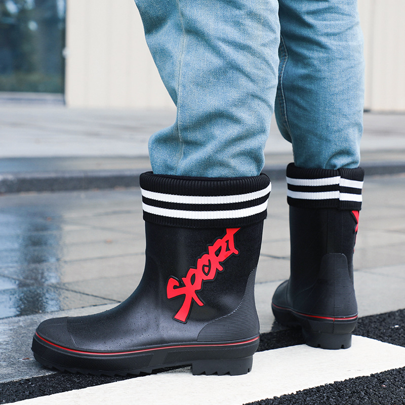Mid-calf Rain Boots Men Slip-O - đánh giá và giá Outdoor Adventure Shoes