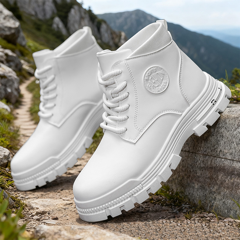 Men Solid White Leather  Comba - đánh giá và giá Outdoor Adventure Shoes