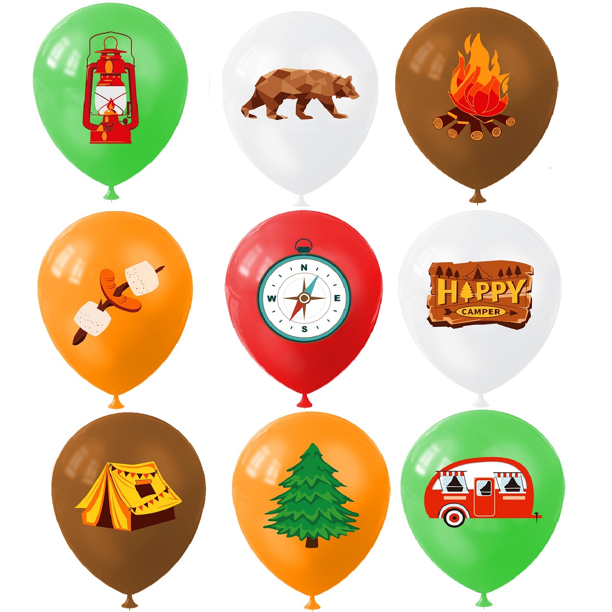 9pcs Happy Camping Balloon, Ou - đánh giá và giá Outdoor Adventure Kit